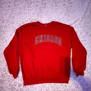 Red, crewneck, SHEIN